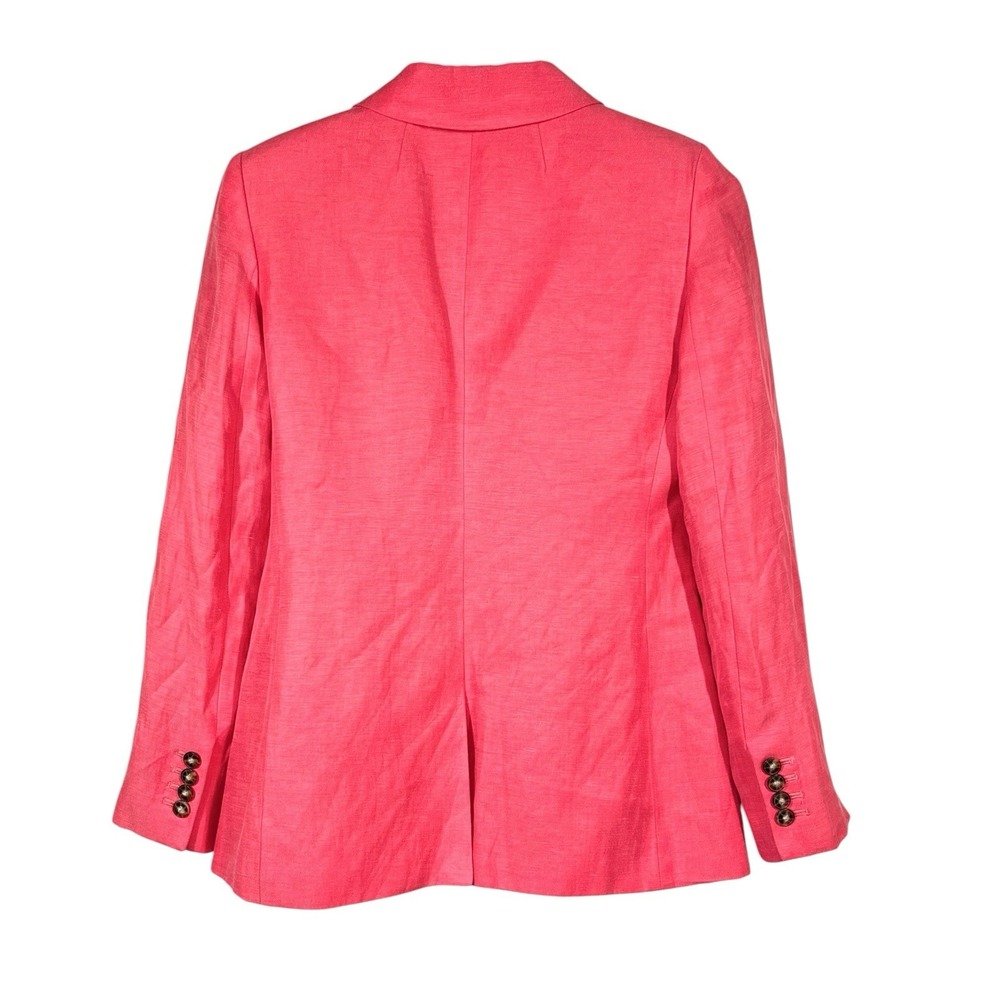 J Crew Helena Chelsea Linen Blend Blazer Size 2 Pink Classic Ivy Style Preppy - Picture 3 of 9